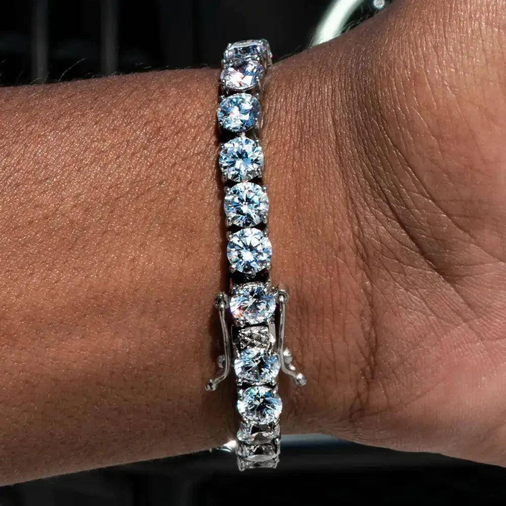 Bracelet Tennis Diamant Moissanite Argent 5mm - Passeport Cases