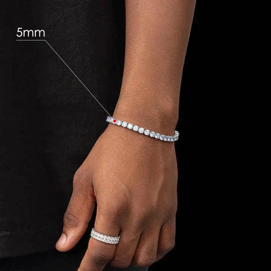 Bracelet Tennis Diamant Moissanite Argent 5mm - Passeport Cases