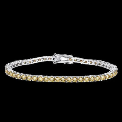 Bracelet Tennis Diamant Moissanite Champagne 3mm - Passeport Cases