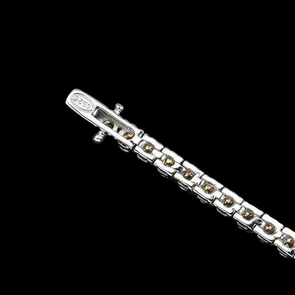 Bracelet Tennis Diamant Moissanite Champagne 3mm - Passeport Cases