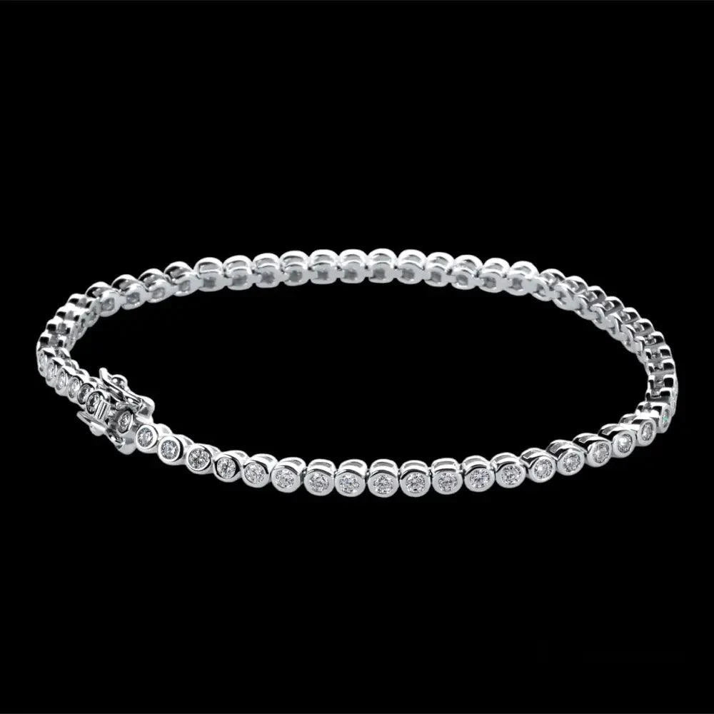 Bracelet Tennis Diamant Moissanite Rond 2mm - Passeport Cases