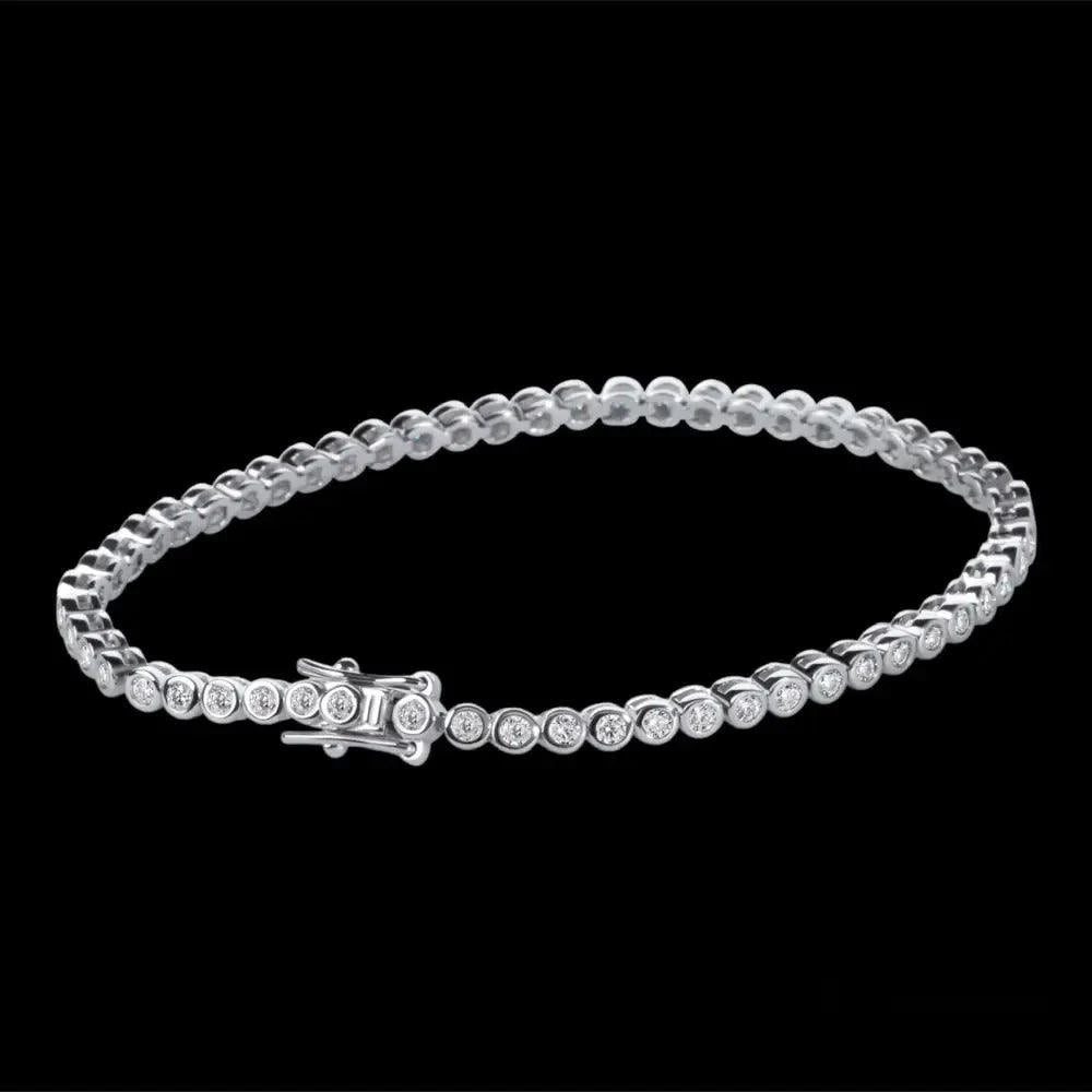 Bracelet Tennis Diamant Moissanite Rond 2mm - Passeport Cases