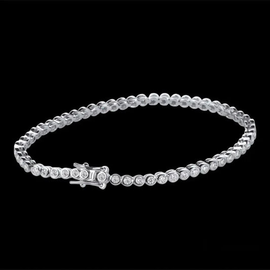 Bracelet Tennis Diamant Moissanite Rond 2mm - Passeport Cases