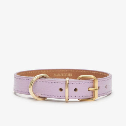 Dog leather necklace - Mauve lavender