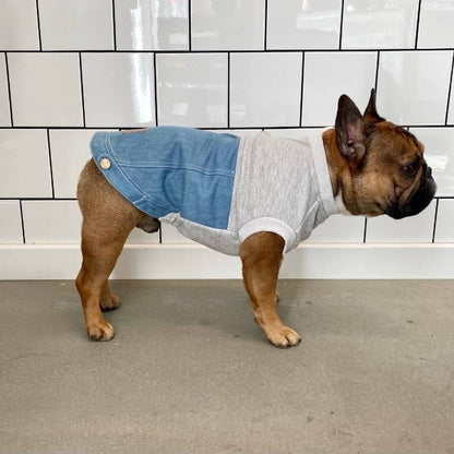 Trendy Fashion Dog Sweater - Half Jean Jersey z podszewką polarną - Fuzzyard