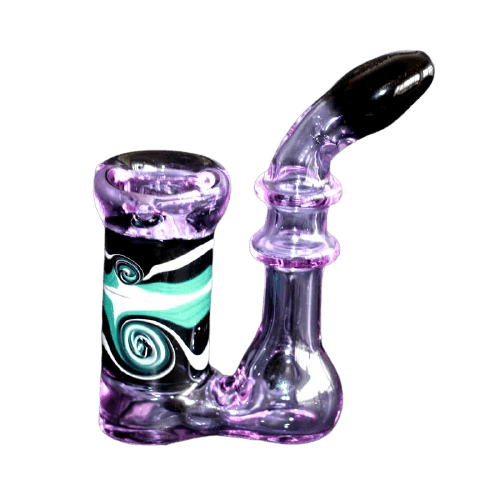 Bubbler Trippy Violet - Élégance Artisanal en Verre Coloré