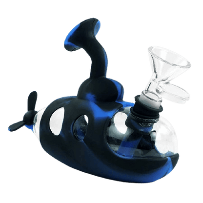 bubbler en silicone bleu et noir