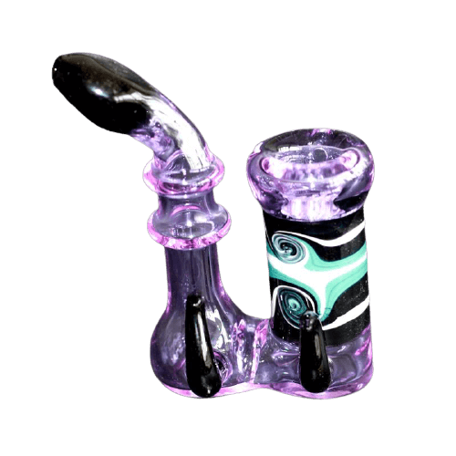 Bubbler Trippy Violet - Élégance Artisanal en Verre Coloré