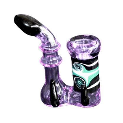 Bubbler Trippy Violet - Élégance Artisanal en Verre Coloré