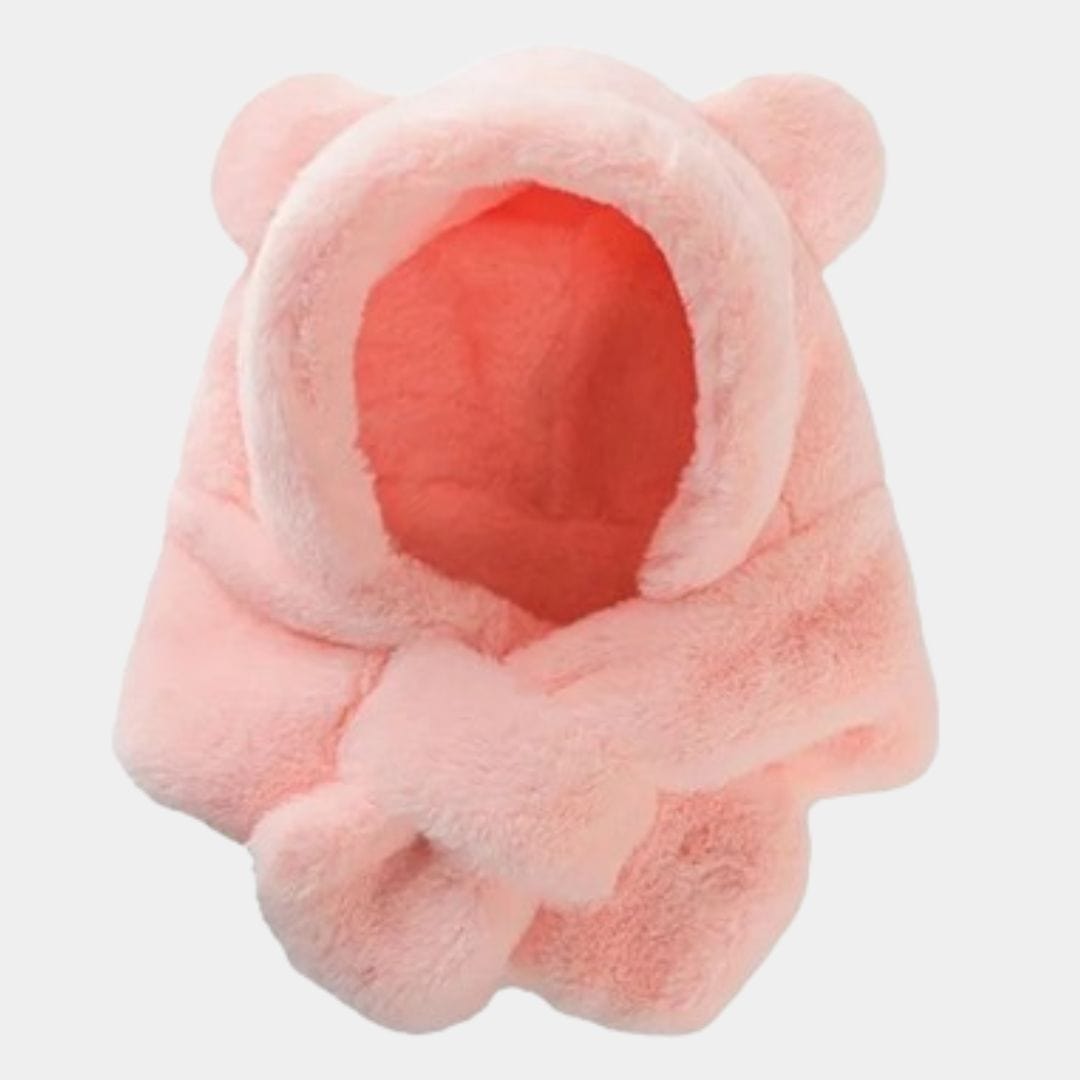 Cagoule Bébé Écharpe Rose