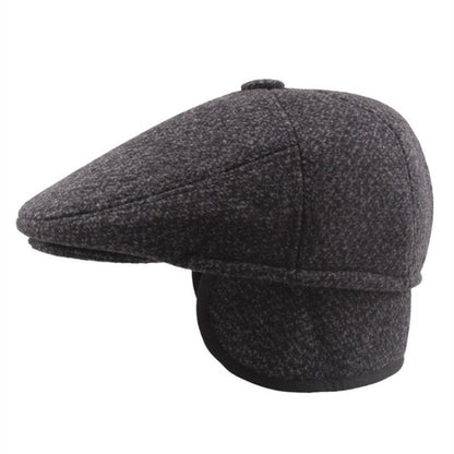 Casquette Beret Vintage en Motifs Carreaux Grisés