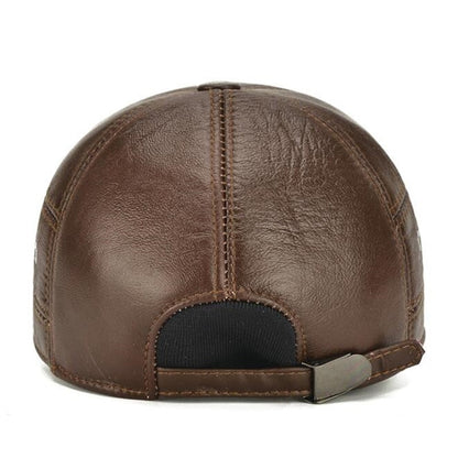 Casquette Vintage en Cuir Pour Homme