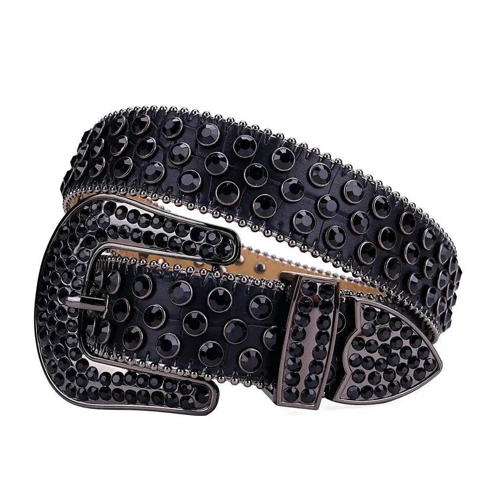 Ceinture strass noir - Passeport Cases