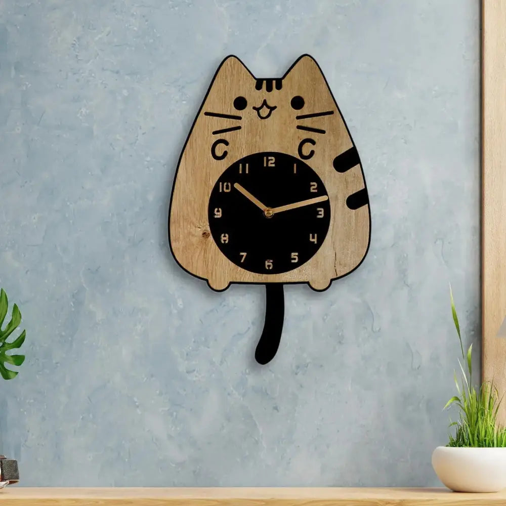 Chat Horloge Murale