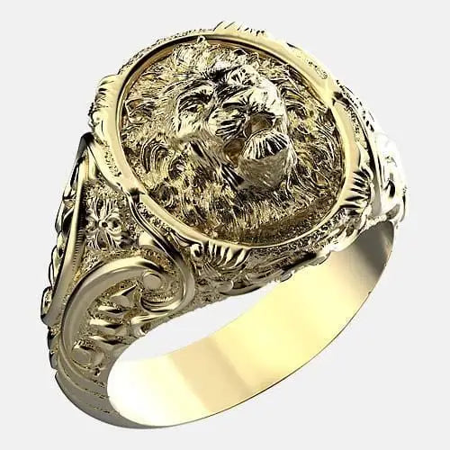 Chevalière bague lion dorée brutale By Art Caribe - Passeport Cases