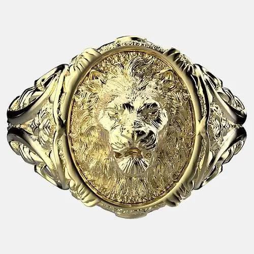 Chevalière bague lion dorée brutale By Art Caribe - Passeport Cases