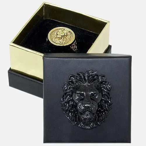 Chevalière bague lion dorée By Art Caribe - Passeport Cases