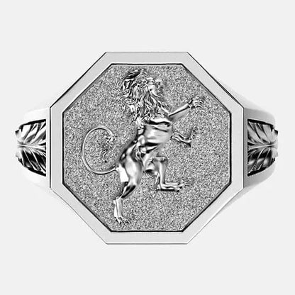 Chevalière bague lion écusson argent By Art Caribe - Passeport Cases