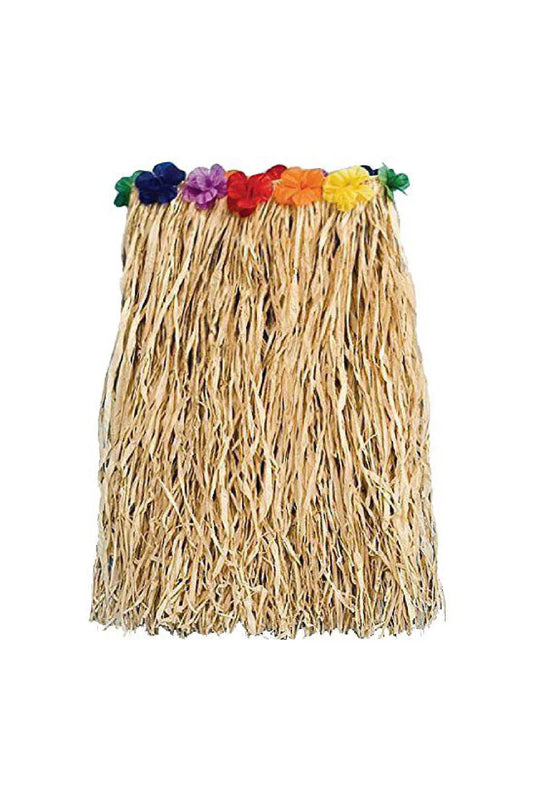 Raffia Hula Skirt With Flowers Child