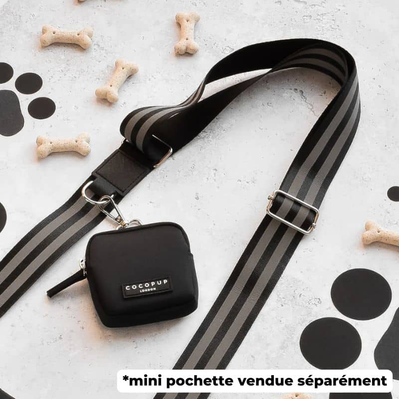 Anse pour le dog walking bag de la marque cocopup london - réfléchissante en noir