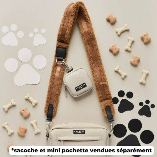 Anse Ajustable Teddy Caramel pour Sacoche Cocopup London - Passeport Cases