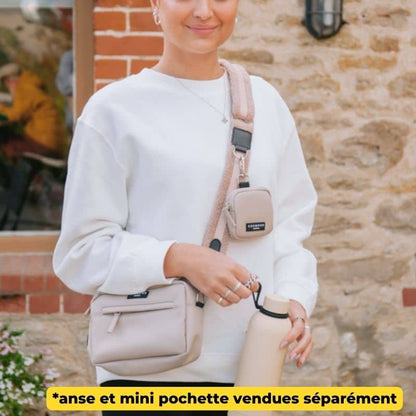 Sacoche Balade Pratique Avec Compartiment Sacs à Déjection - Couleur Caramel Latte