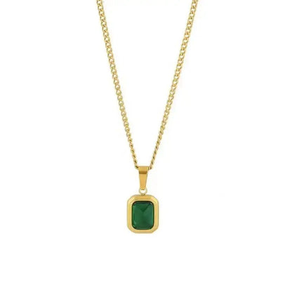 Collier Pendentif Vert - Passeport Cases