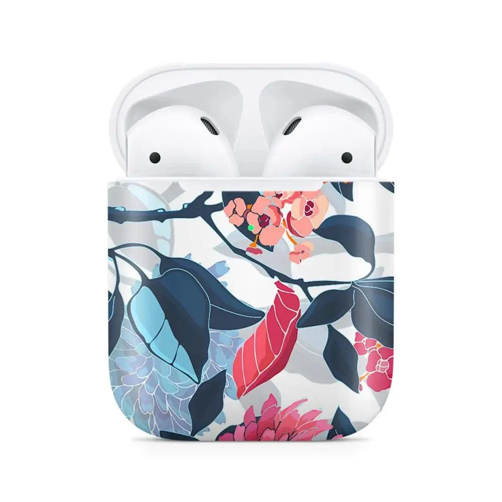 Coque AirPods Fleurs Roses Bleues - Passeport Cases