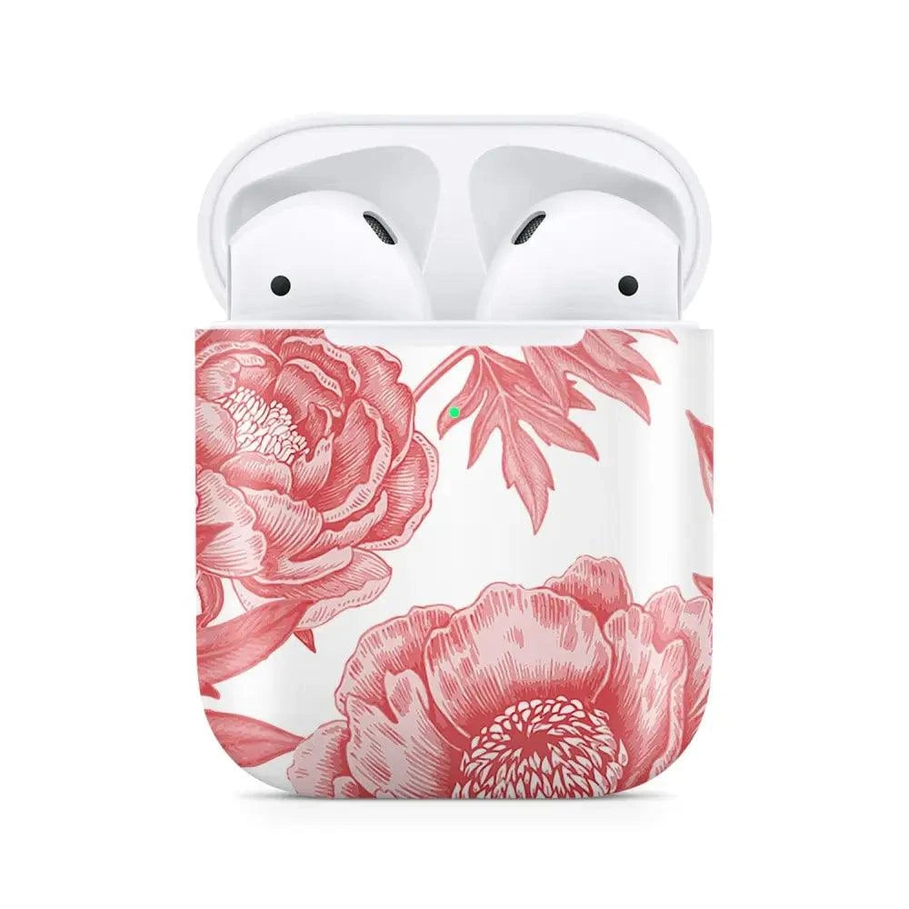 Coque AirPods Fleurs Rouges - Passeport Cases