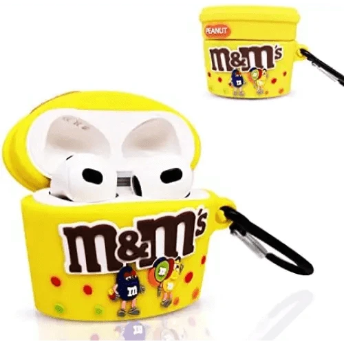 Coque AirPods M&M's Bleu et Jaune - Passeport Cases