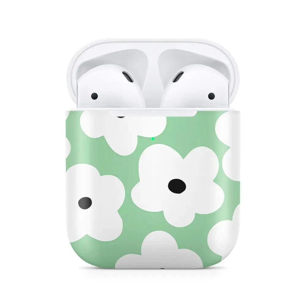 Coque AirPods Retro Vert Floral - Passeport Cases