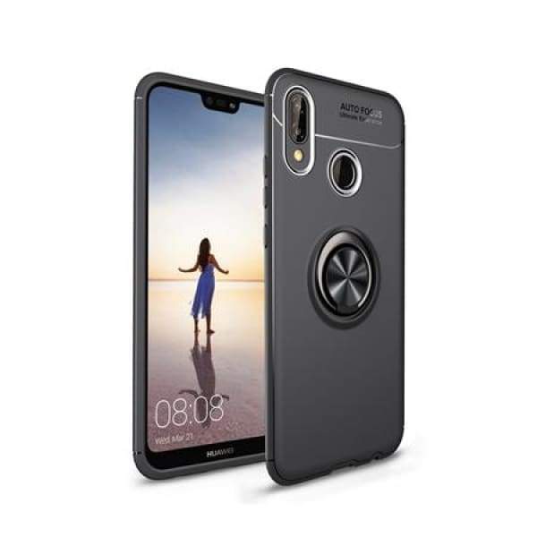 Coque avec Support Bague Magnétique pour Huawei - P20 / Noir - Fitted Cases