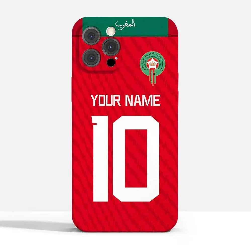 Coque de Football Personnalisée - Maroc (Domicile) - Passeport Cases