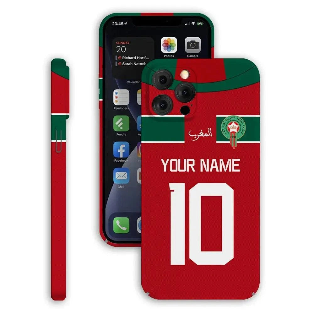 Coque de Football Personnalisée aux Couleurs du Maroc - Passeport Cases