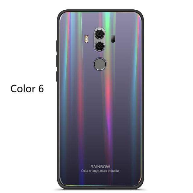 Coque en verre trempé de luxe Arc-En-Ciel pour Huawei - Huawei P20 / Gris Arc En Ciel - Fitted Cases