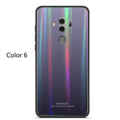 Coque en verre trempé de luxe Arc-En-Ciel pour Huawei - Huawei P20 / Gris Arc En Ciel - Fitted Cases