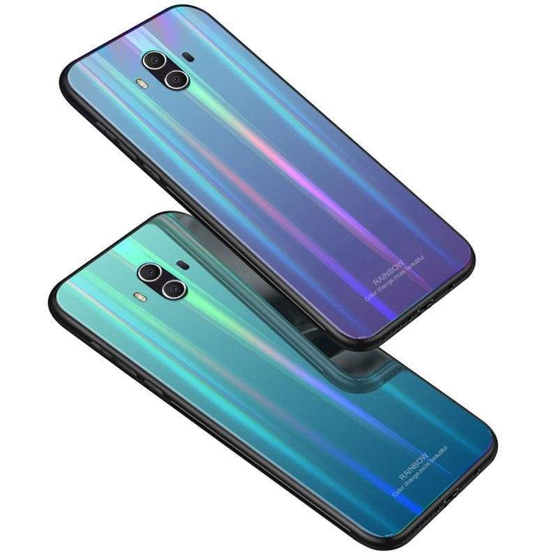 Coque en Verre Trempé Luxe Arc-En-Ciel pour Huawei