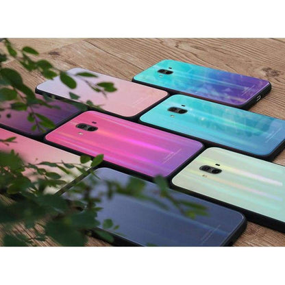 Coque en Verre Trempé Luxe Arc-En-Ciel pour Huawei