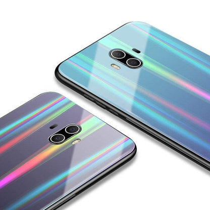 Coque en Verre Trempé Luxe Arc-En-Ciel pour Huawei