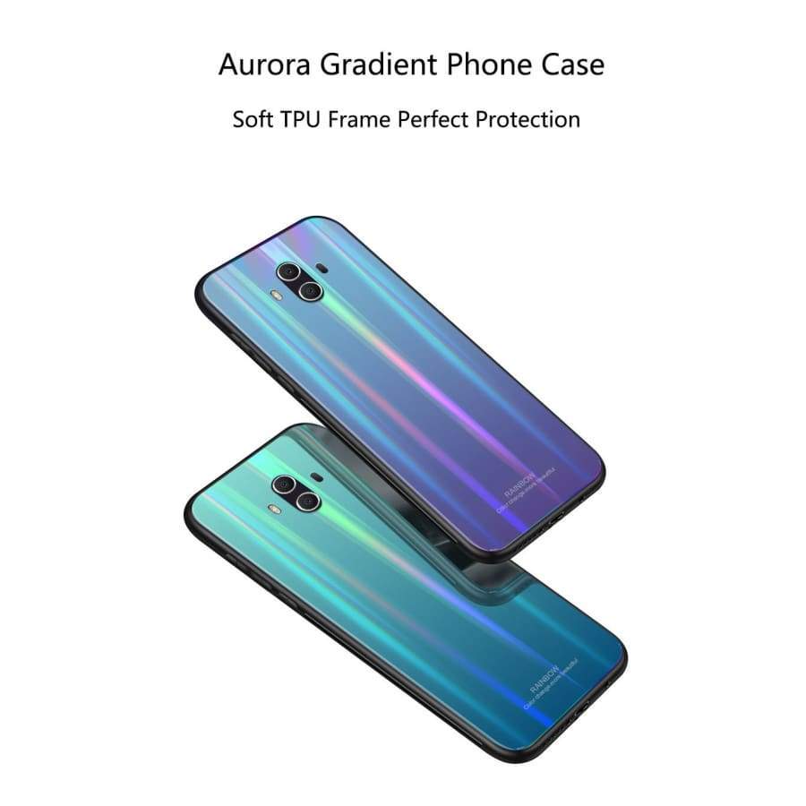 Coque en Verre Trempé Luxe Arc-En-Ciel pour Huawei