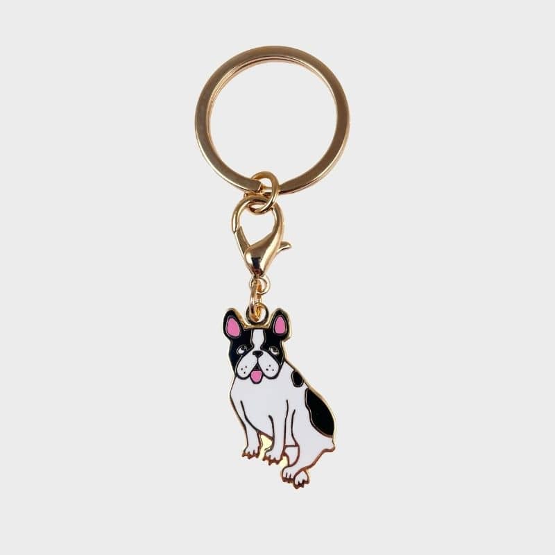 Titolo chiave Bulldog 2 in 1 Medaglia di Cuckoo Suzette - Accessorio originale per cani e chiavi