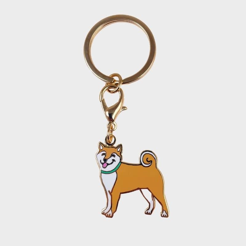 Shiba Keychain Medal med gyllene detaljer - 2 i 1 Coucou Suzette -tillbehör