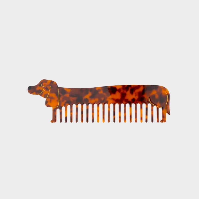 Teckel Original Hair Comb - Turtle Scales With Golden Detales