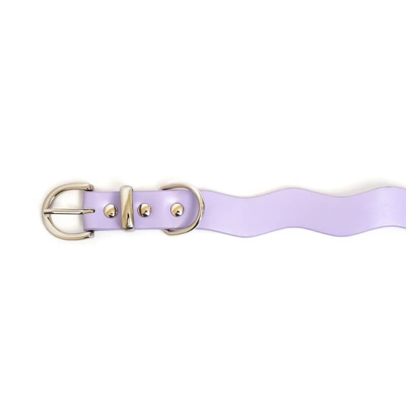 Vegan lädervågig halsband - Lilas