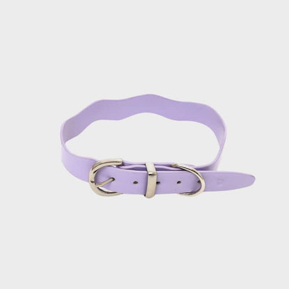 Vegan lädervågig halsband - Lilas