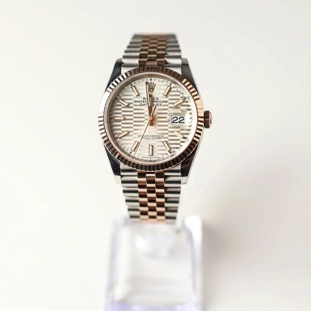 Datejust Rosegold Riffelmuster 36 - Passeport Cases