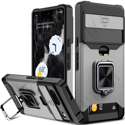 Coque Robuste avec Porte-Cartes et Support Magnétique pour Google Pixel 8, 7A et 7 Pro