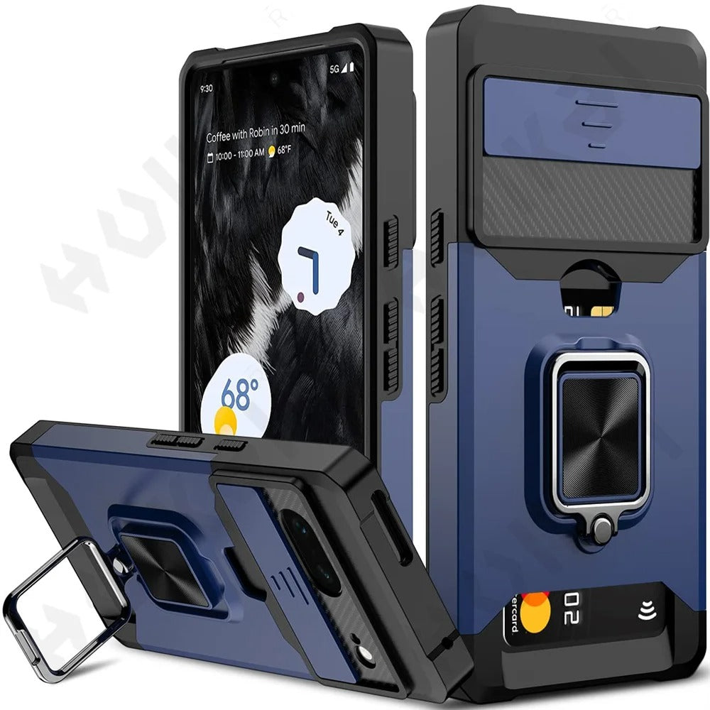 Coque Robuste avec Porte-Cartes et Support Magnétique pour Google Pixel 8, 7A et 7 Pro