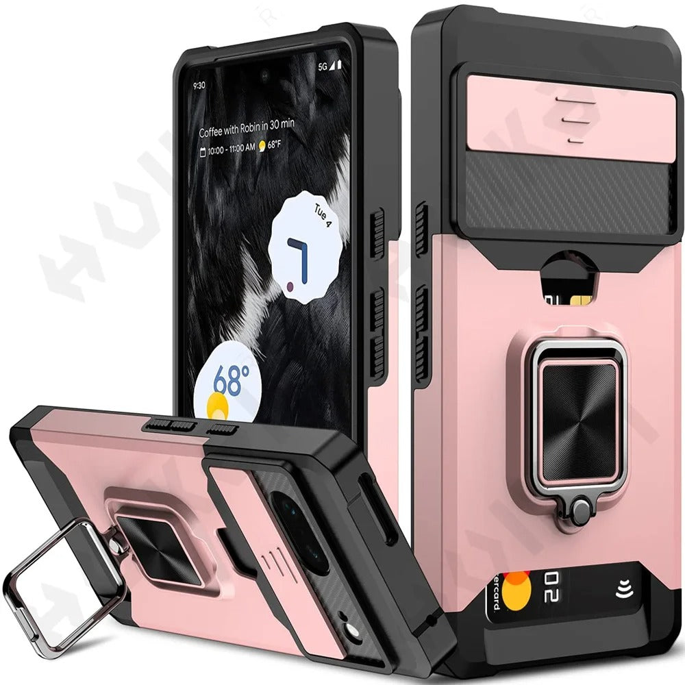 Coque Robuste avec Porte-Cartes et Support Magnétique pour Google Pixel 8, 7A et 7 Pro