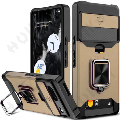 Coque Robuste avec Porte-Cartes et Support Magnétique pour Google Pixel 8, 7A et 7 Pro